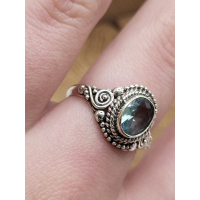 Echt zilveren Ring met Topaas maat 18